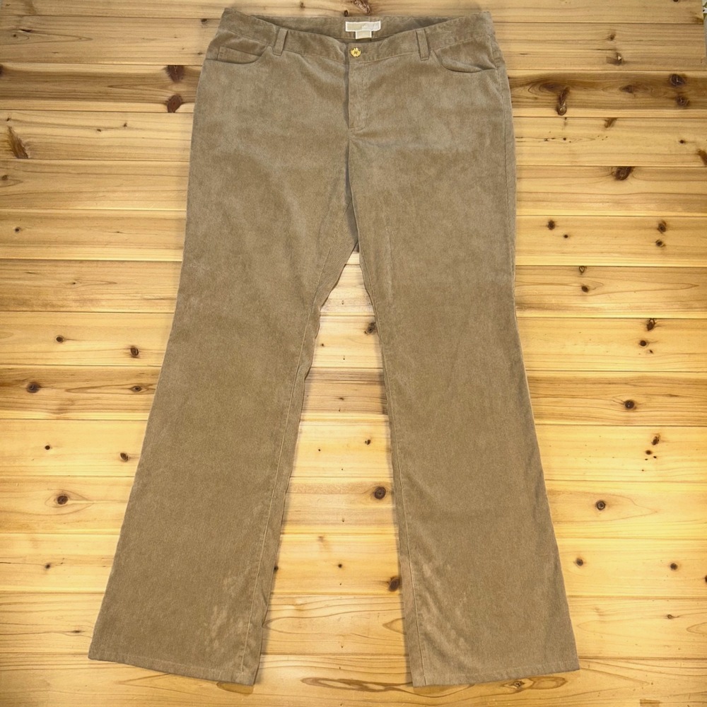 Michael Kors Pants Womens 14 Tan Corduroy Bootcut Mid Rise Pants